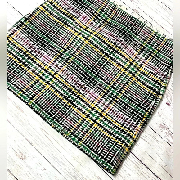 LOFT Dresses & Skirts - Colorful Plaid Winter Wool Blend Mini Skirt Loft Petites 8P Checkered Pattern